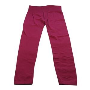 Free to Live Wine Red Stretchy Warm Winter Fleece Women's Leggings One Size